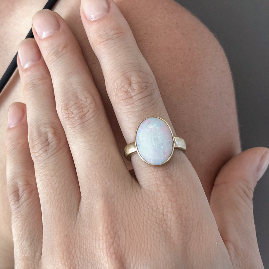 White Opal Ring — Keidan Jewelry